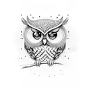 Owl autumn  tattoo design idea