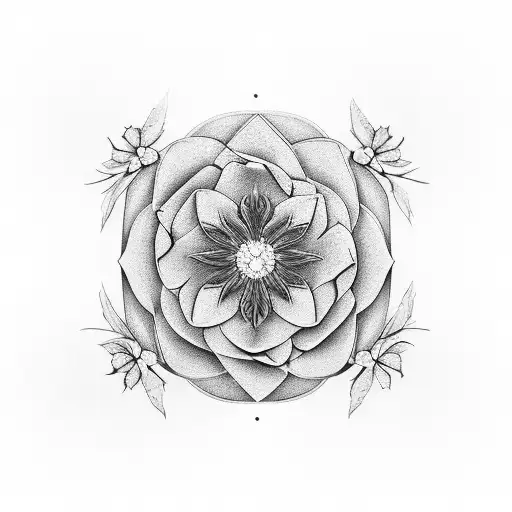 A delicate bouquet of flowers forming the shape of a softball home plate tattoo design idea