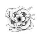 A graceful flower vine wrapping around a softball home plate tattoo design idea