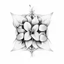 A graceful flower vine wrapping around a softball home plate tattoo design idea