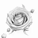 A delicate bouquet of flowers forming the shape of a softball home plate tattoo design idea