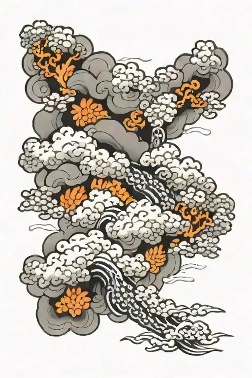 Japanese clouds grey tattoo tattoo design idea