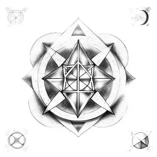 the four symbols of the alchemical elements tattoo design idea