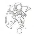 astronaut coming out of a lightbulb tattoo design idea