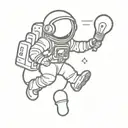 astronaut coming out of a lightbulb tattoo design idea