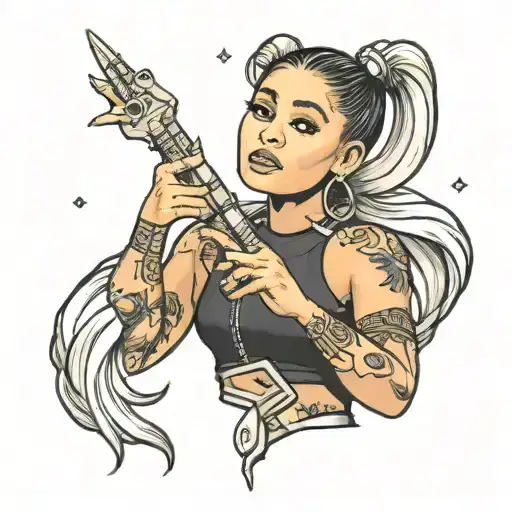 ariana grande moving the planet with her middle fingers tattoo design idea