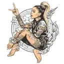 ariana grande moving the planet with her middle fingers tattoo design idea