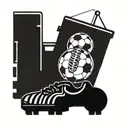 A stylized football with dart board markings and fork lift tines as the laces tattoo design idea