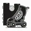 A stylized football with dart board markings and fork lift tines as the laces tattoo design idea