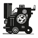 A stylized football with dart board markings and fork lift tines as the laces tattoo design idea