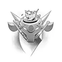 90s cartoon collage tattoo design idea