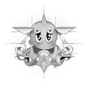 90s cartoon collage tattoo design idea