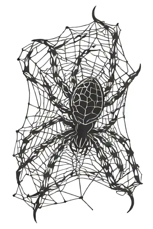 spider on web tattoo design idea