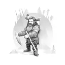dwarf hunter tattoo design idea