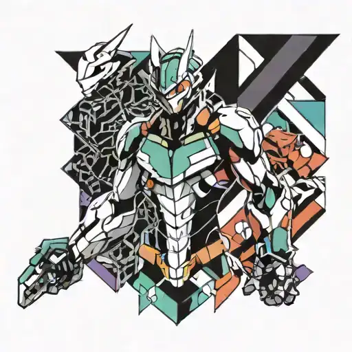 my hero academia and géon genesis evangelion   tattoo design idea