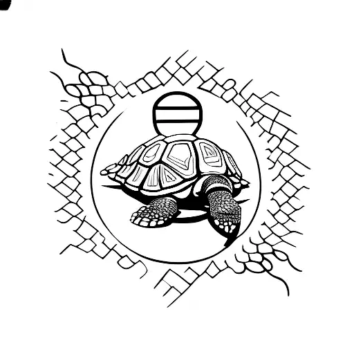 tortoise on fire tattoo design idea