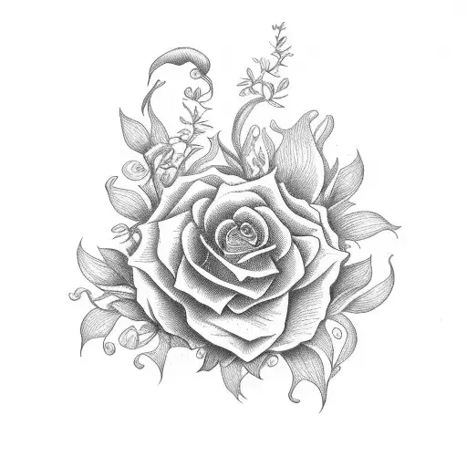 Hell flowers  tattoo design idea
