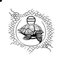 tortoise on fire tattoo design idea