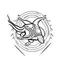 tortoise on fire tattoo design idea