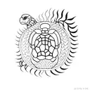tortoise on fire tattoo design idea