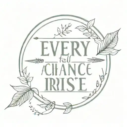 "every fall is a chance to rise" with arrow in design  tattoo design idea