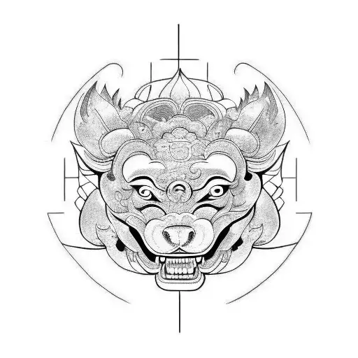 Foo Dog tattoo design idea