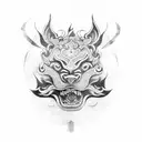 Foo Dog tattoo design idea