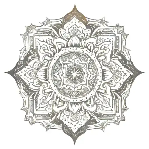 mandala on the back with a cross tattoo design idea
