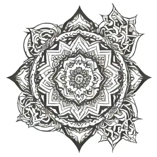 long mandala on the back tattoo design idea