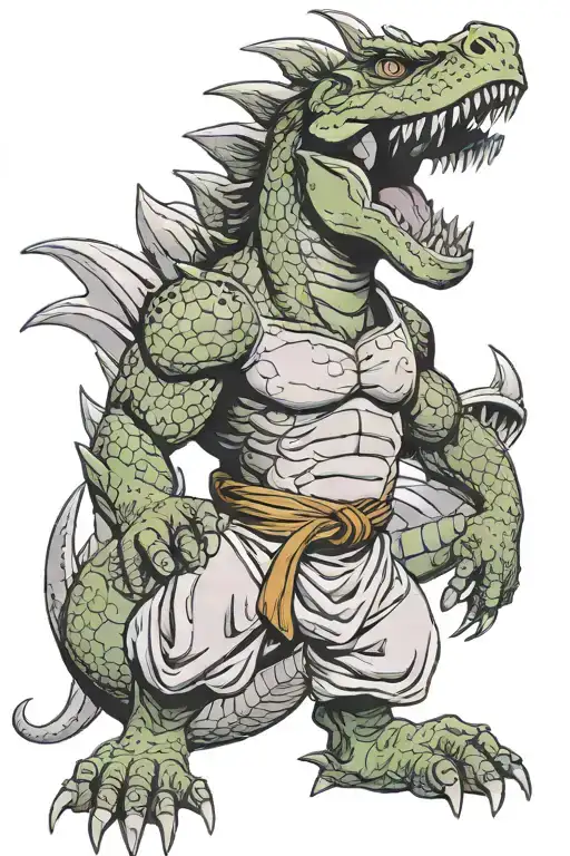 Dragonball, judo belt, dinosaur tattoo design idea
