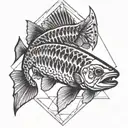trout skeleton tattoo design idea