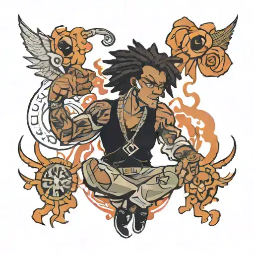 Boondocks sleave brother tattoo design idea