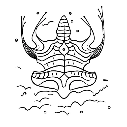 stingray spine tattoo design idea