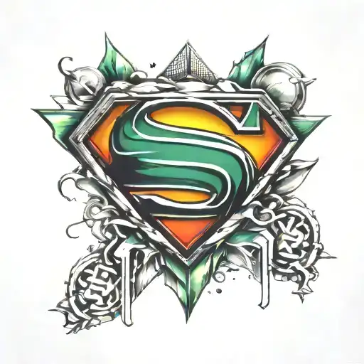 Superman logo with the letters SV Werder Bremen tattoo design idea