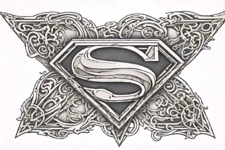 Superman logo with the initials SV inside  tattoo design idea