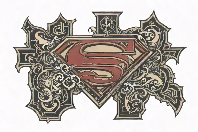 Superman logo with the initials SV inside  tattoo design idea