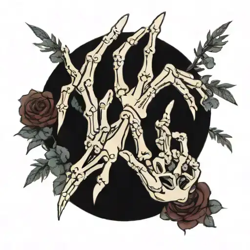 skeleton hands reaching for each other tattoo design idea