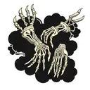 skeleton hands reaching for each other tattoo design idea