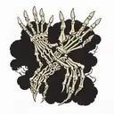 skeleton hands reaching for each other tattoo design idea