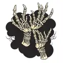 skeleton hands reaching for each other tattoo design idea