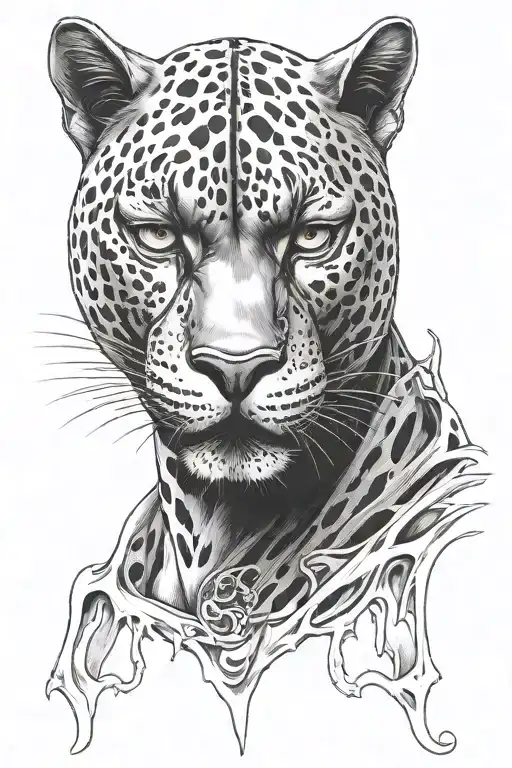 panther, w masce ghostface tattoo design idea