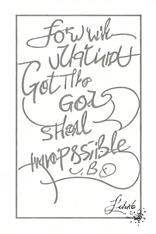 For with God nothing shall be impossible Luke 1:37  tattoo design idea