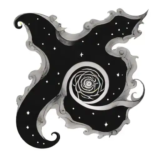 celtic spiral galaxy with stars tattoo design idea