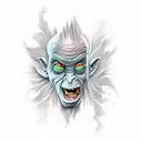 weird troll tattoo design idea