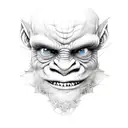 weird troll tattoo design idea