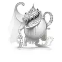 weird troll tattoo design idea