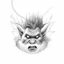 weird troll tattoo design idea