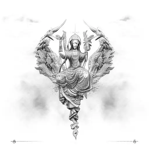 religious imagery forearm sleeve  tattoo design idea