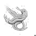 dove snake tattoo design idea