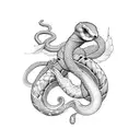 dove snake tattoo design idea